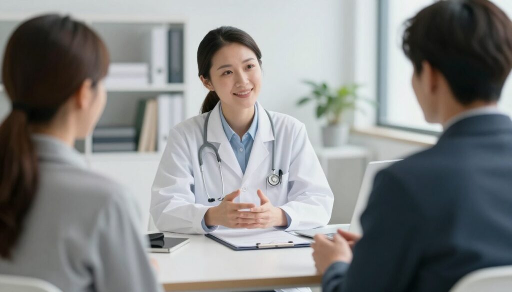 Paciente tirando dúvidas sobre consulta psiquiátrica