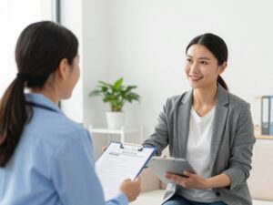 paciente satisfeito após consulta endocrinologia